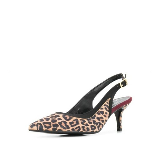 leopard print slingback kitten heels